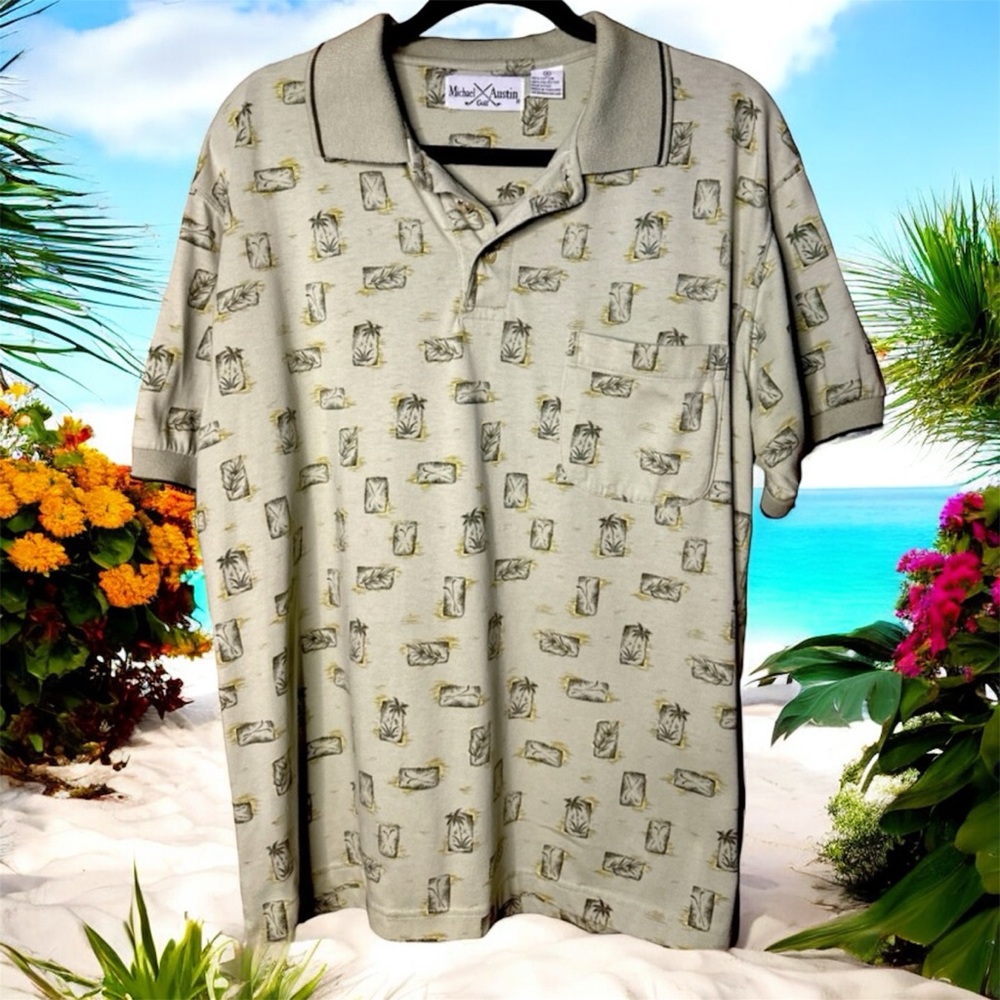 Michael Austin Golf Vintage Polo Shirt Soft Cotton
Knit Collar Short Sleeve